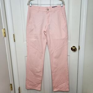 Mens Bonobos Straight Flat Front Pink Chinos Pants Size 30 X 32